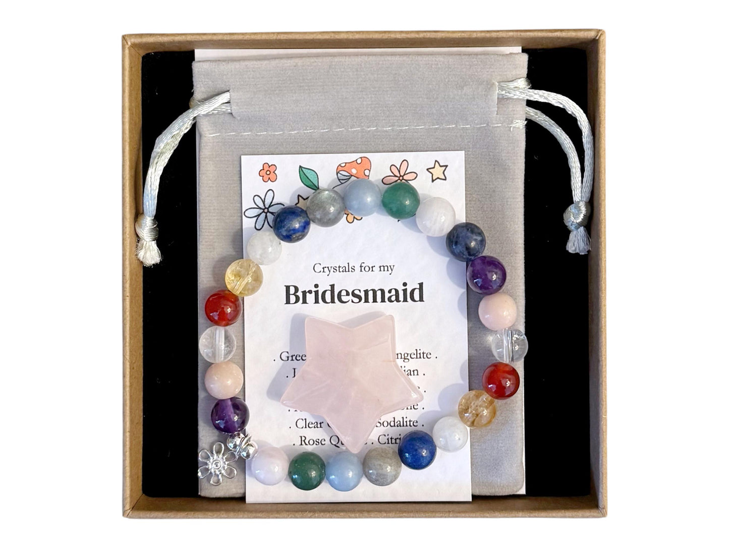 Bridesmaid Crystal Bracelet, Wedding Jewellery Gifts, Bridal Party Gift, Personalised Crystal Bridal Bracelet, Bridesmaid Thank you Gift