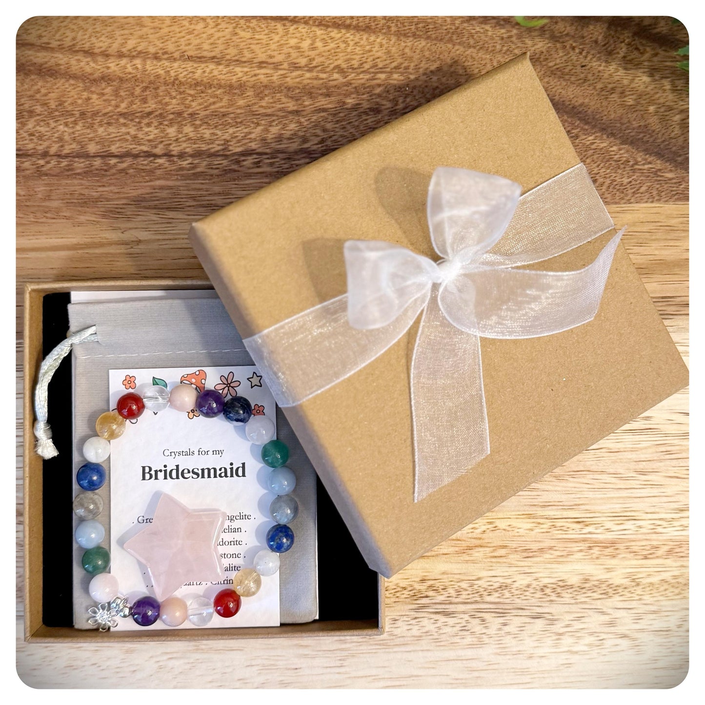 Bridesmaid Crystal Bracelet, Wedding Jewellery Gifts, Bridal Party Gift, Personalised Crystal Bridal Bracelet, Bridesmaid Thank you Gift