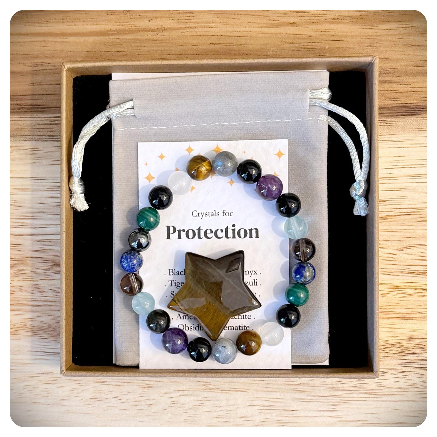 Women's Protection Crystal Bracelet, Jewellery For Negative Energy, Protective Empath Crystals, Mental Health Support Gift For Friend