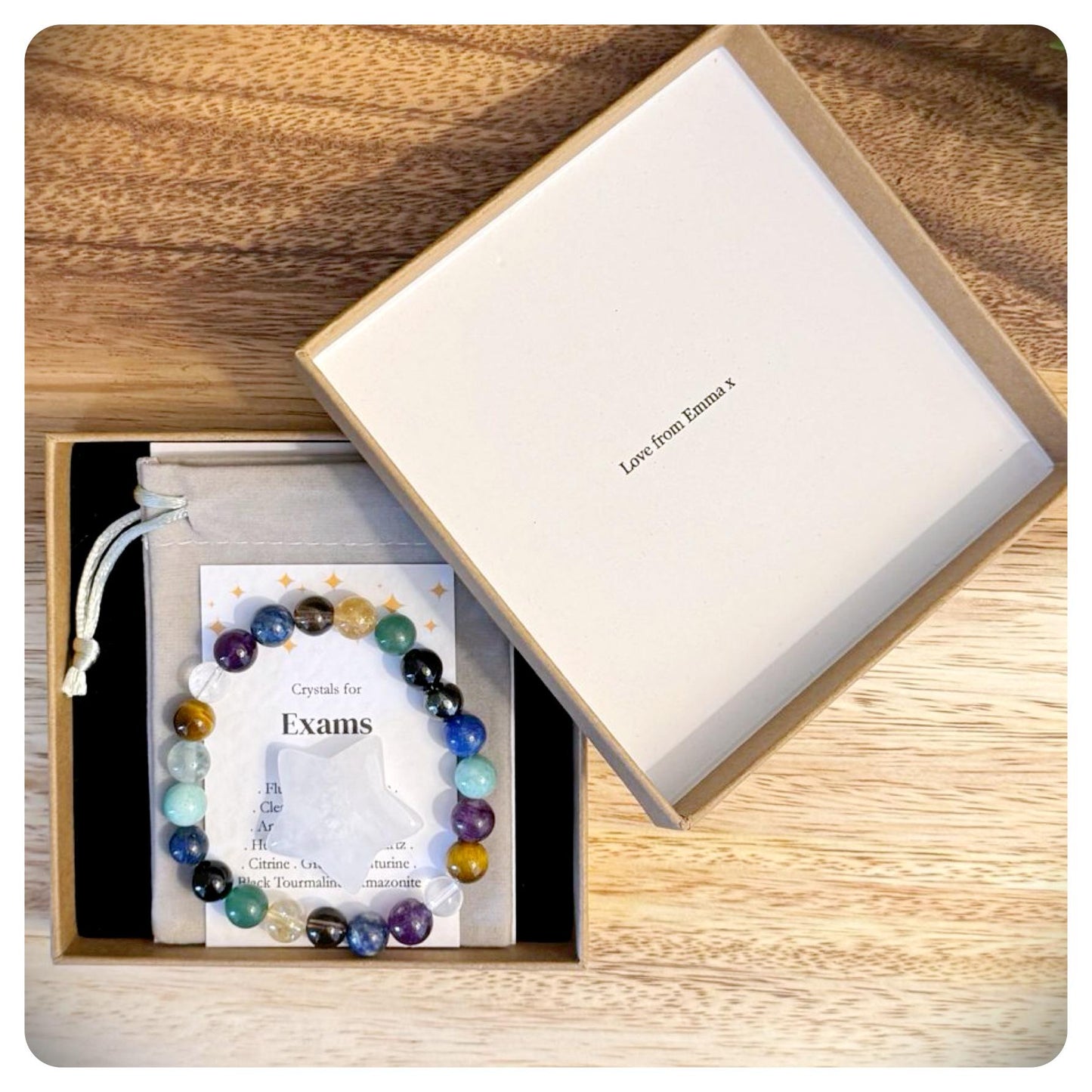 Crystal Exam Bracelet, Student Good Luck Gift, Test Anxiety Relief Crystals, Academic Success, Exam Confidence, Study Aid For Him Her