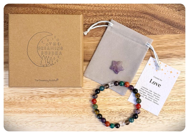 Love Crystal Bracelet with Gift Box, Beaded Bracelets For Him , Anniversary Valentines Wedding Gifts For Him