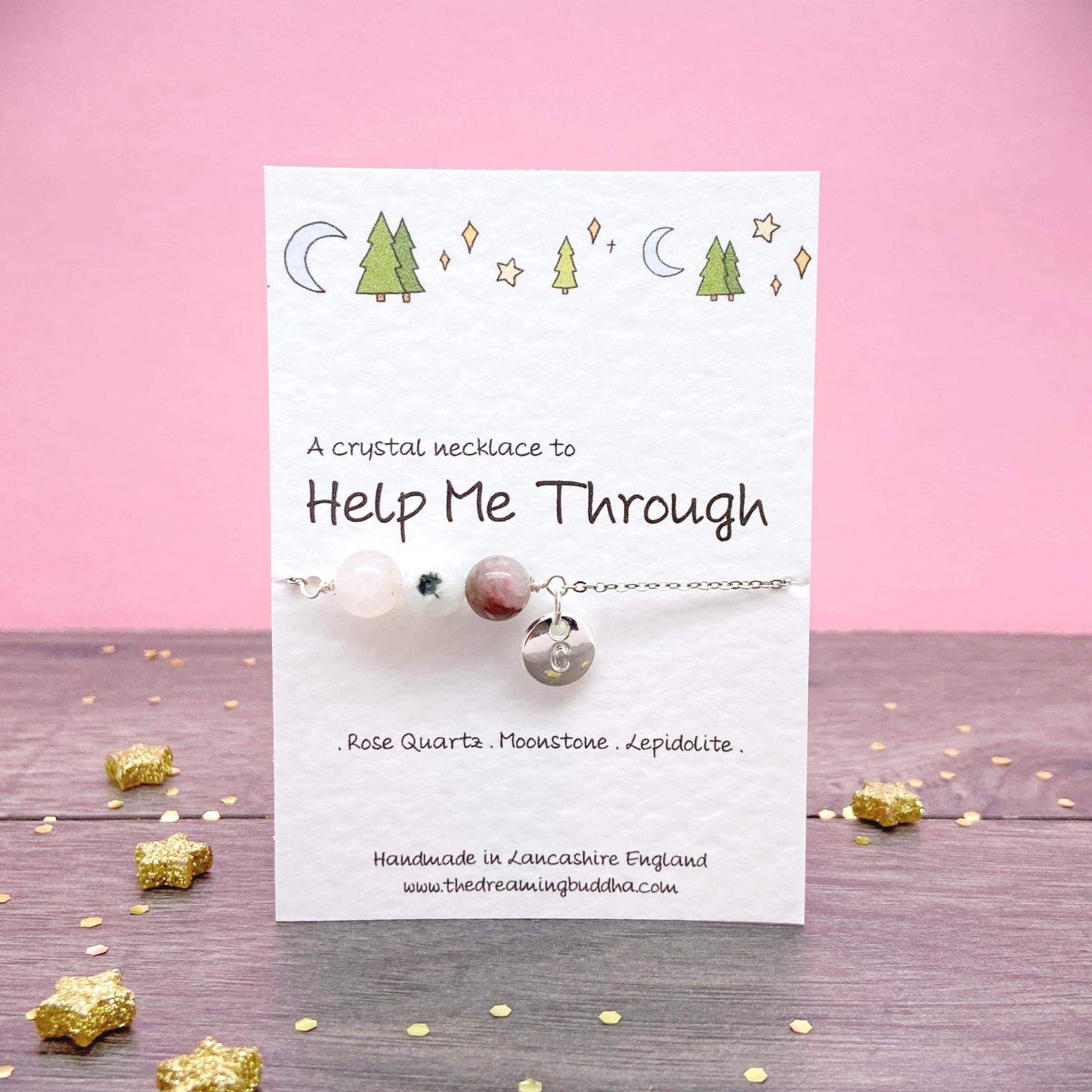 Mental Health Crystal Necklace, Feel Better Gift For Yourself, Anxiety Worry Support, Self Belief Gemstone Jewellery For Women