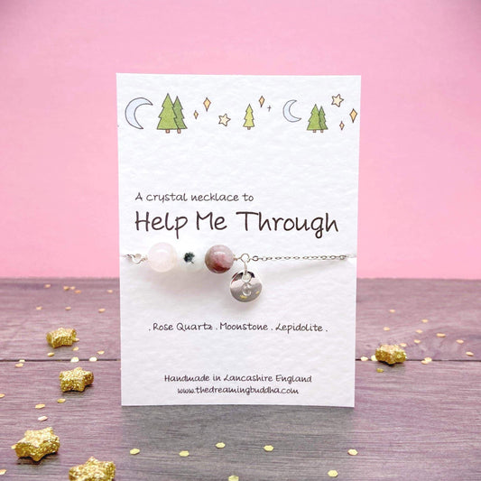 Mental Health Crystal Necklace, Feel Better Gift For Yourself, Anxiety Worry Support, Self Belief Gemstone Jewellery For Women