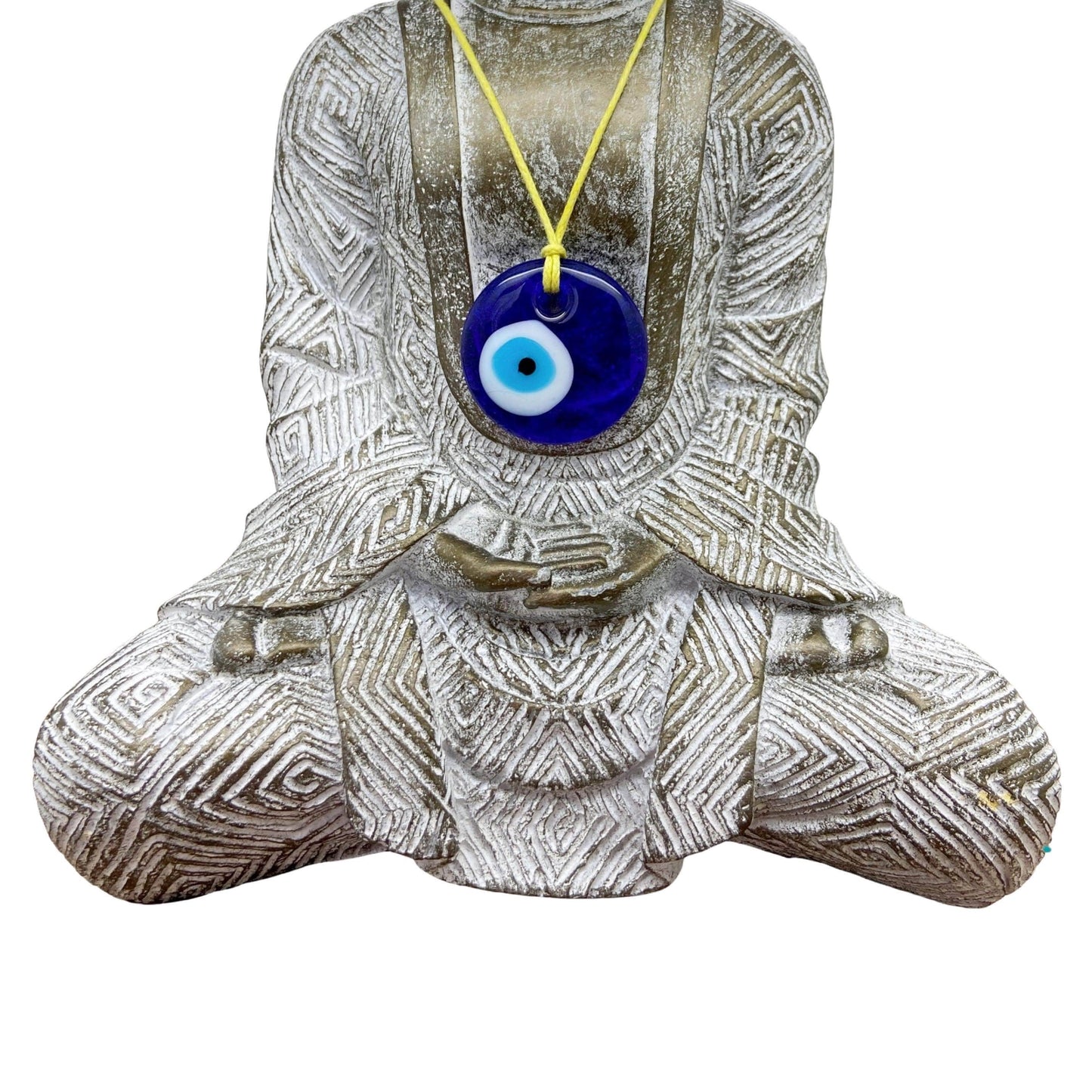 Glass Evil Eye Necklace, Handmade Turkish Eye Necklace, Long Protection Pendant Necklace, Adjustable Cord Nazar Necklace, Good Luck Pendant