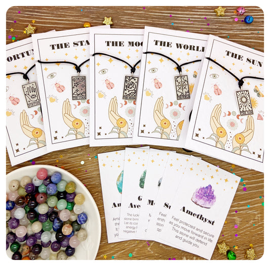 Adjustable Tarot Crystal Necklace, Festival Necklace, Crystal Tarot Pendant Necklace, Tarot Choker , Birthday Gift For Her