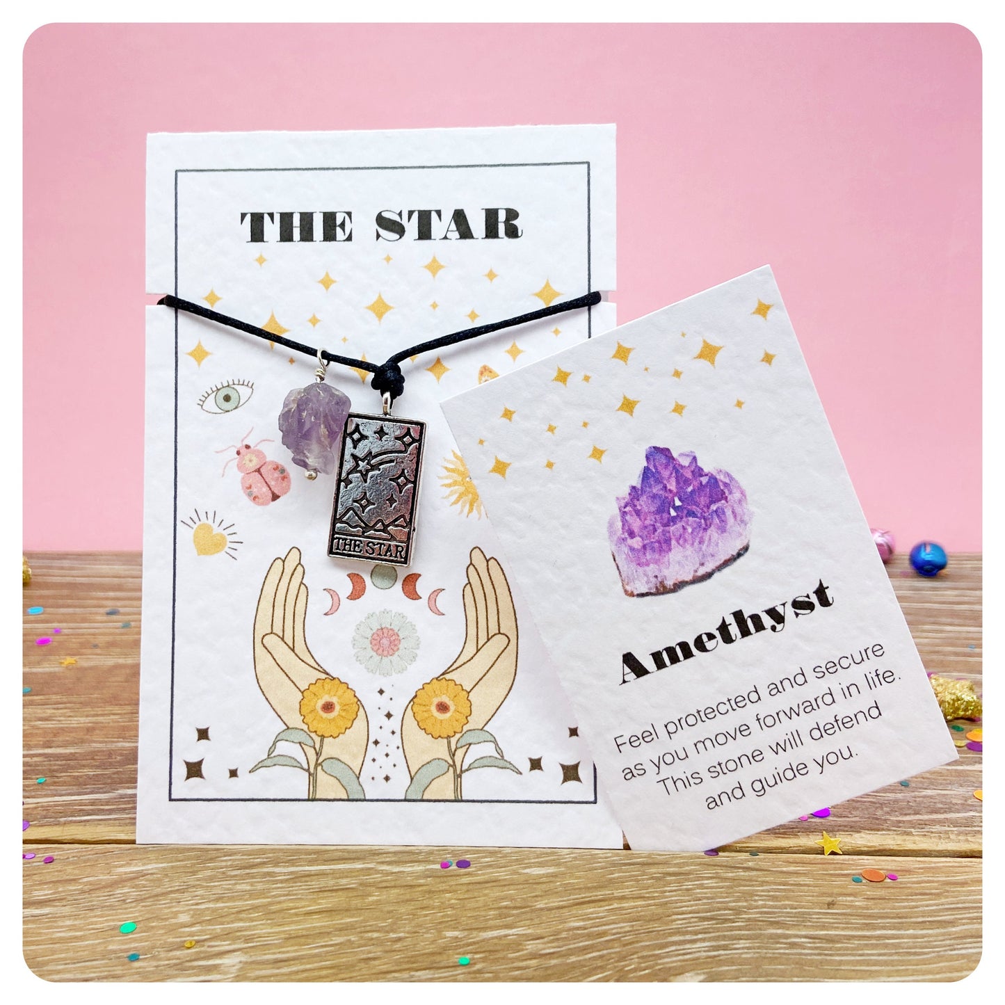 Adjustable Tarot Crystal Necklace, Festival Necklace, Crystal Tarot Pendant Necklace, Tarot Choker , Birthday Gift For Her