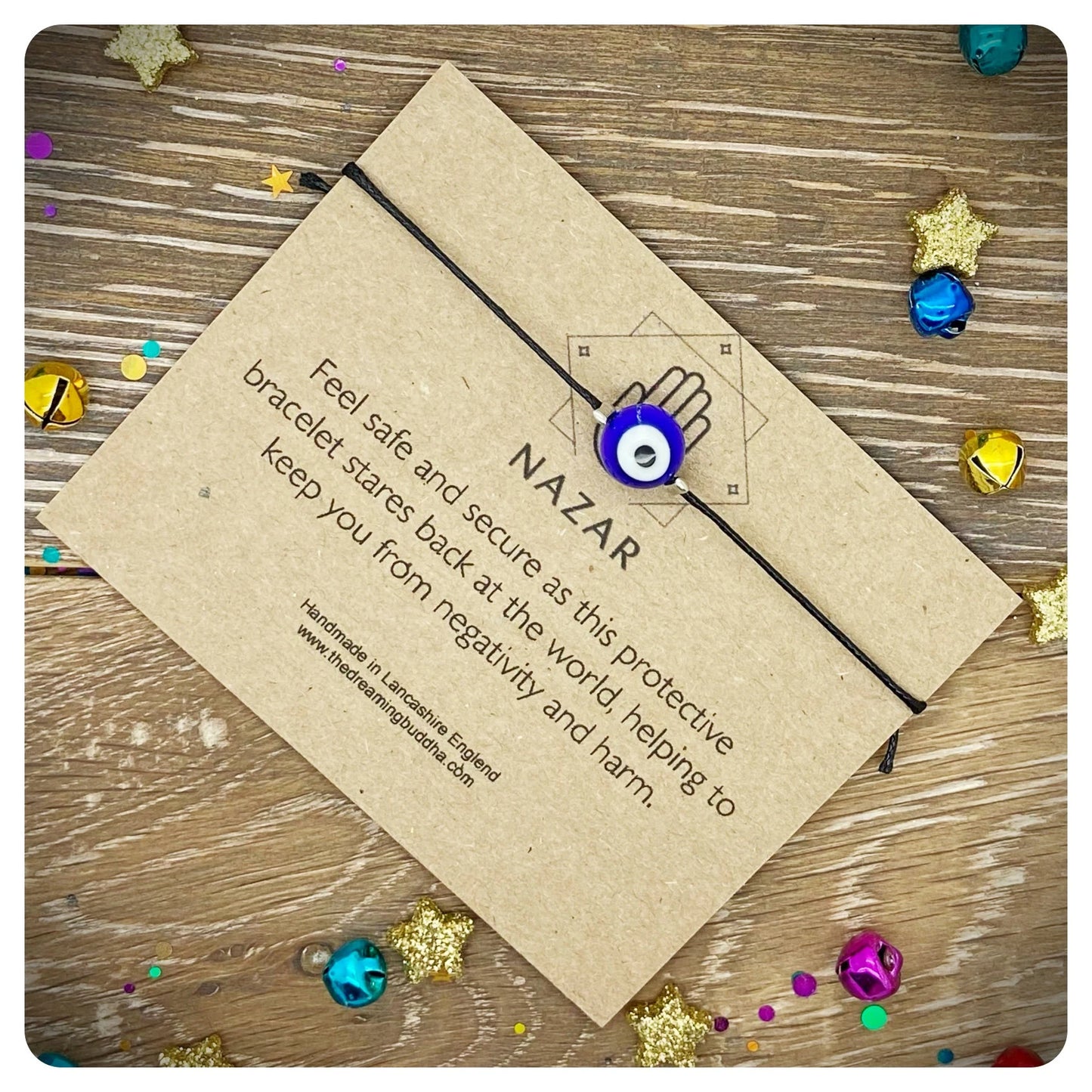 Greek Evil Eye Bracelet, Nazar Adjustable Bracelet, Protection Jewellery, Turkish Glass Eye Bracelet, Black Waterproof Cord Bracelet,