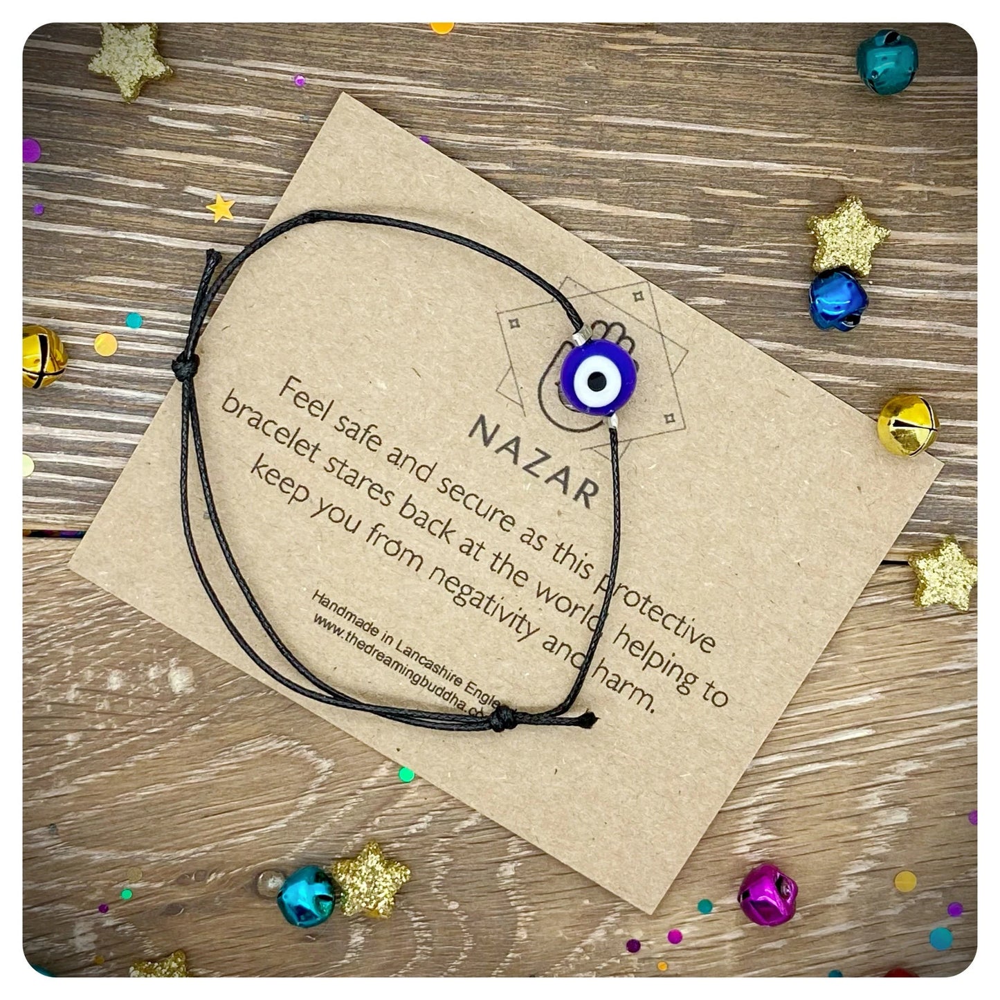 Greek Evil Eye Bracelet, Nazar Adjustable Bracelet, Protection Jewellery, Turkish Glass Eye Bracelet, Black Waterproof Cord Bracelet,