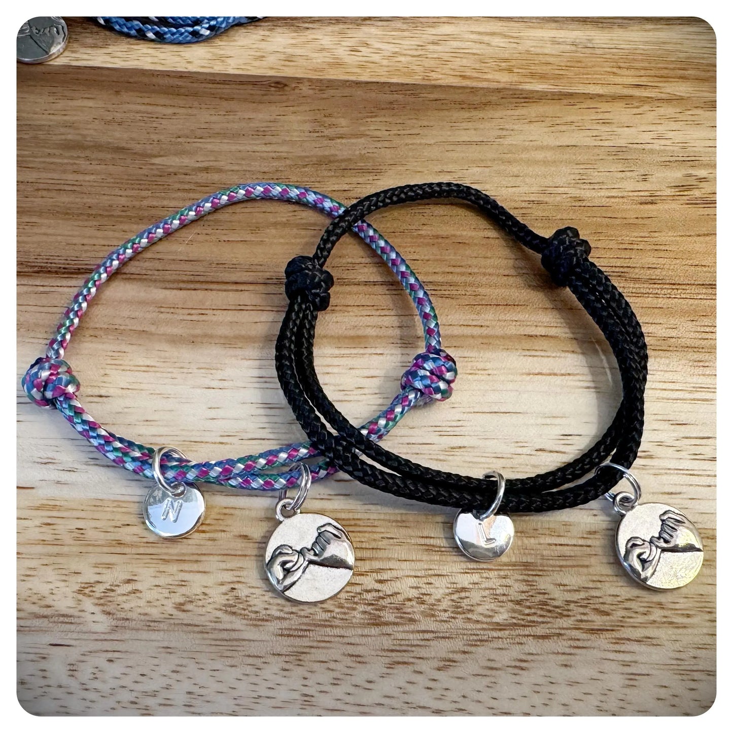 Personalised Pinky Promise Bracelet For Him Her Couples Friendship Bracelets Recycled Paracord Eco Friendly Valentines Birthday Gift
