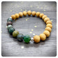 Rainbow Jasper & Cedarwood Beaded Bracelet, Unisex Wooden Jewellery For Motivation, Men's Women's Crystal and Wood Stretch Yoga Bracelet