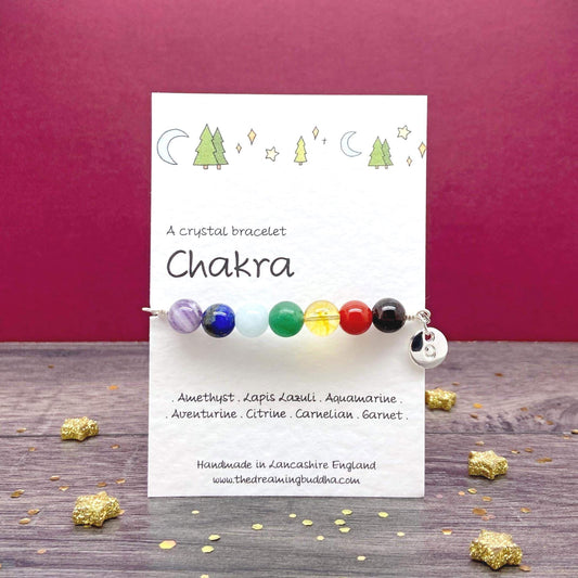 Adjustable 7 Chakra Bracelet, Chakra Balancing Crystal Jewellery, Personalised Chakra Beaded Bracelet, Spiritual Yoga Gift, Chakra Balance