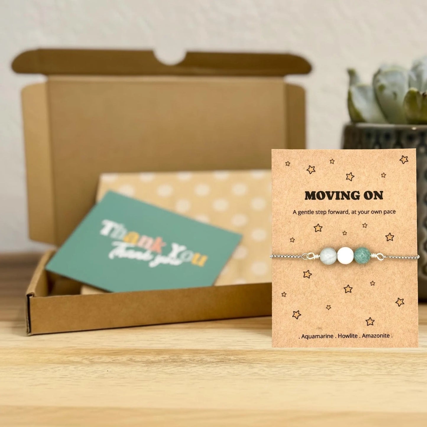 Crystal Moving On Gift, Breakup Present for Her, Divorce Keepsake, New Start Wish Bracelet, Letting Go Letterbox Gift