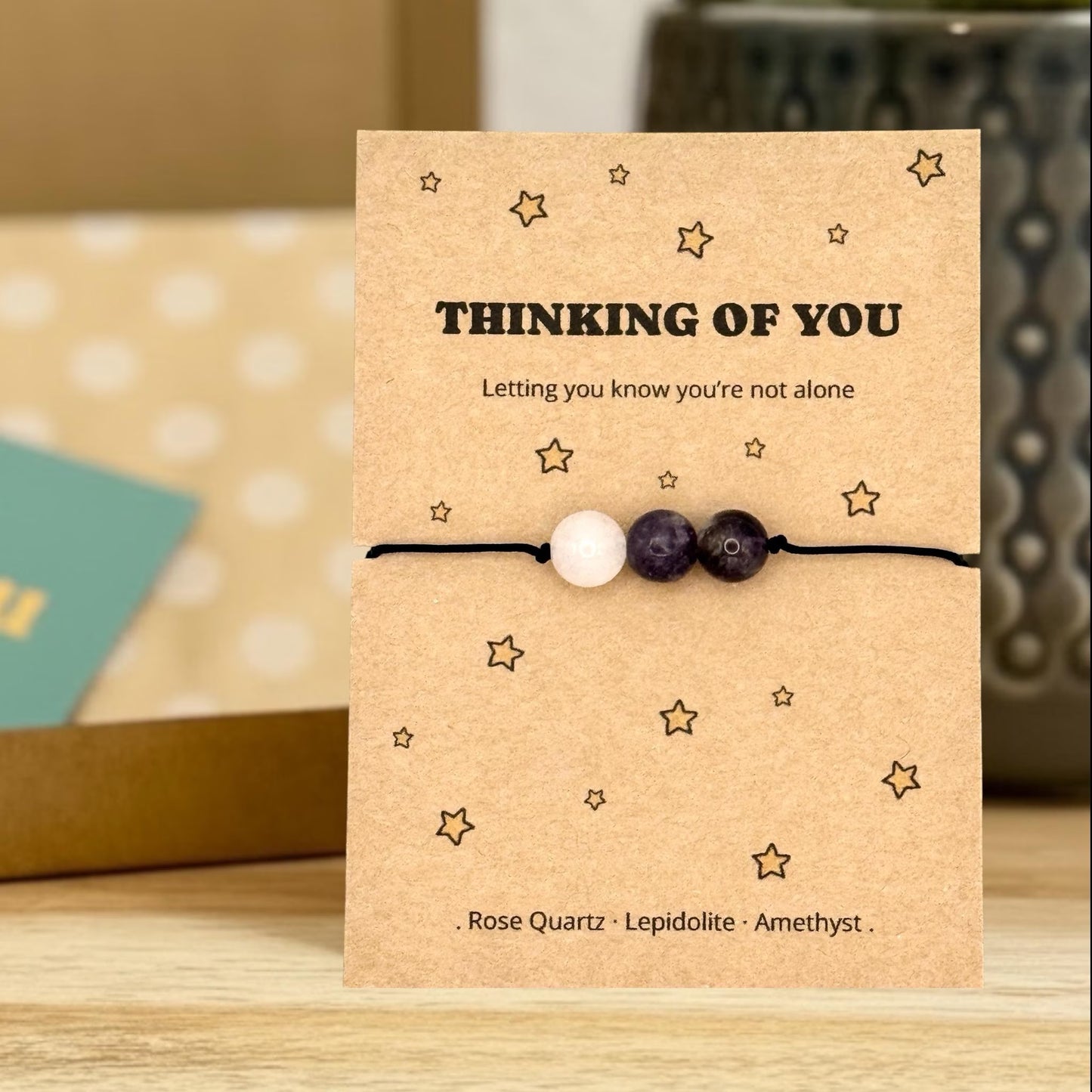 Thinking Of You Gift, Personalised Bracelet, Meaningful Letterbox Gift, Comfort Gift For Friend, Cheer Up Present