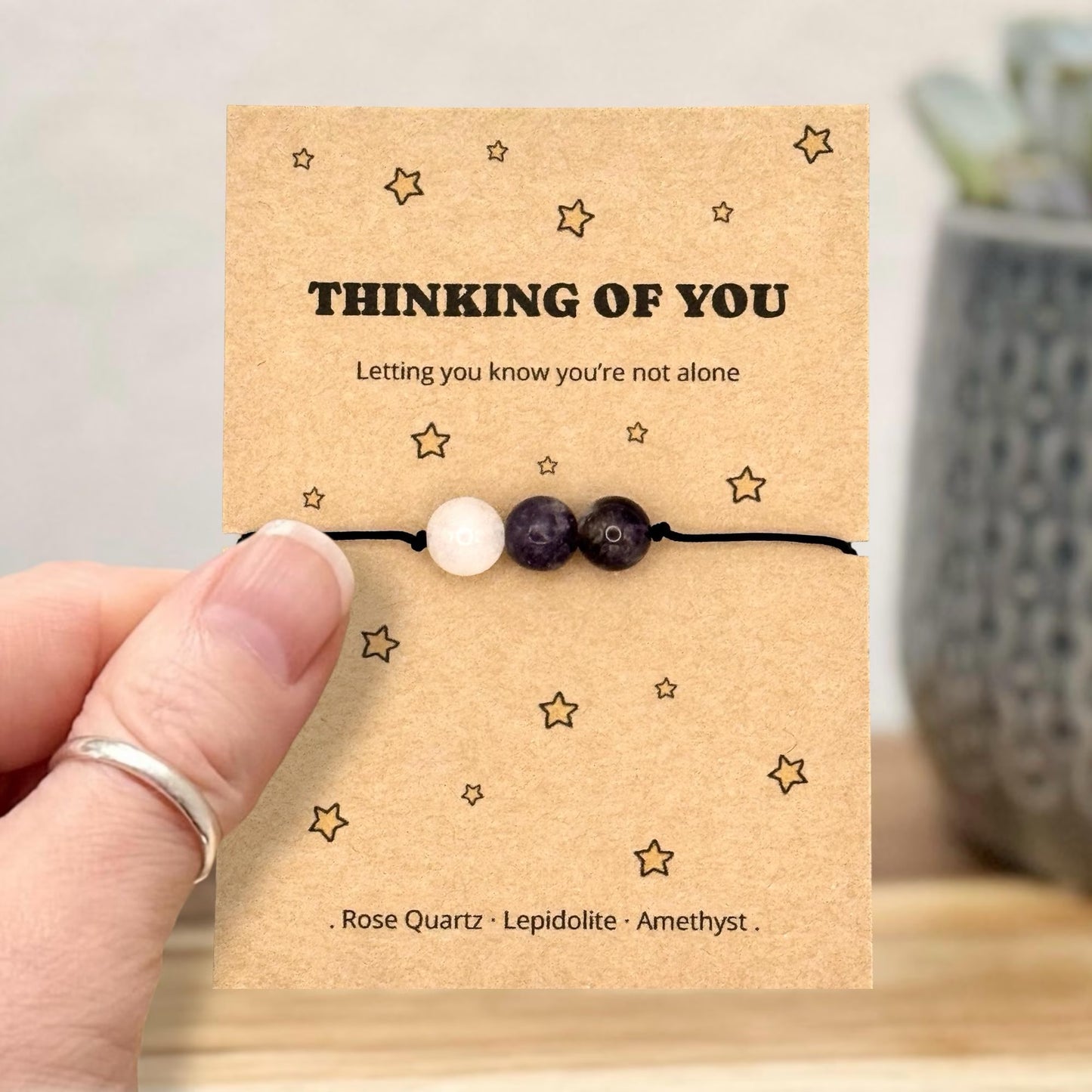 Thinking Of You Gift, Personalised Bracelet, Meaningful Letterbox Gift, Comfort Gift For Friend, Cheer Up Present
