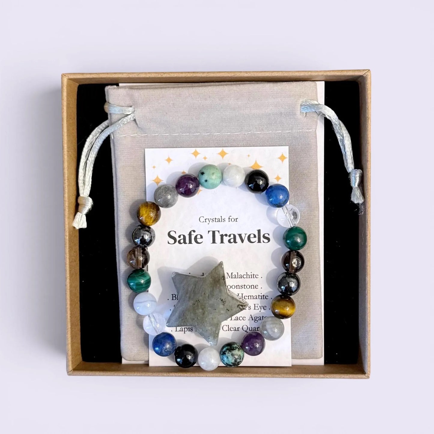 Women’s Safe Travels Crystal Bracelet Travel Gift