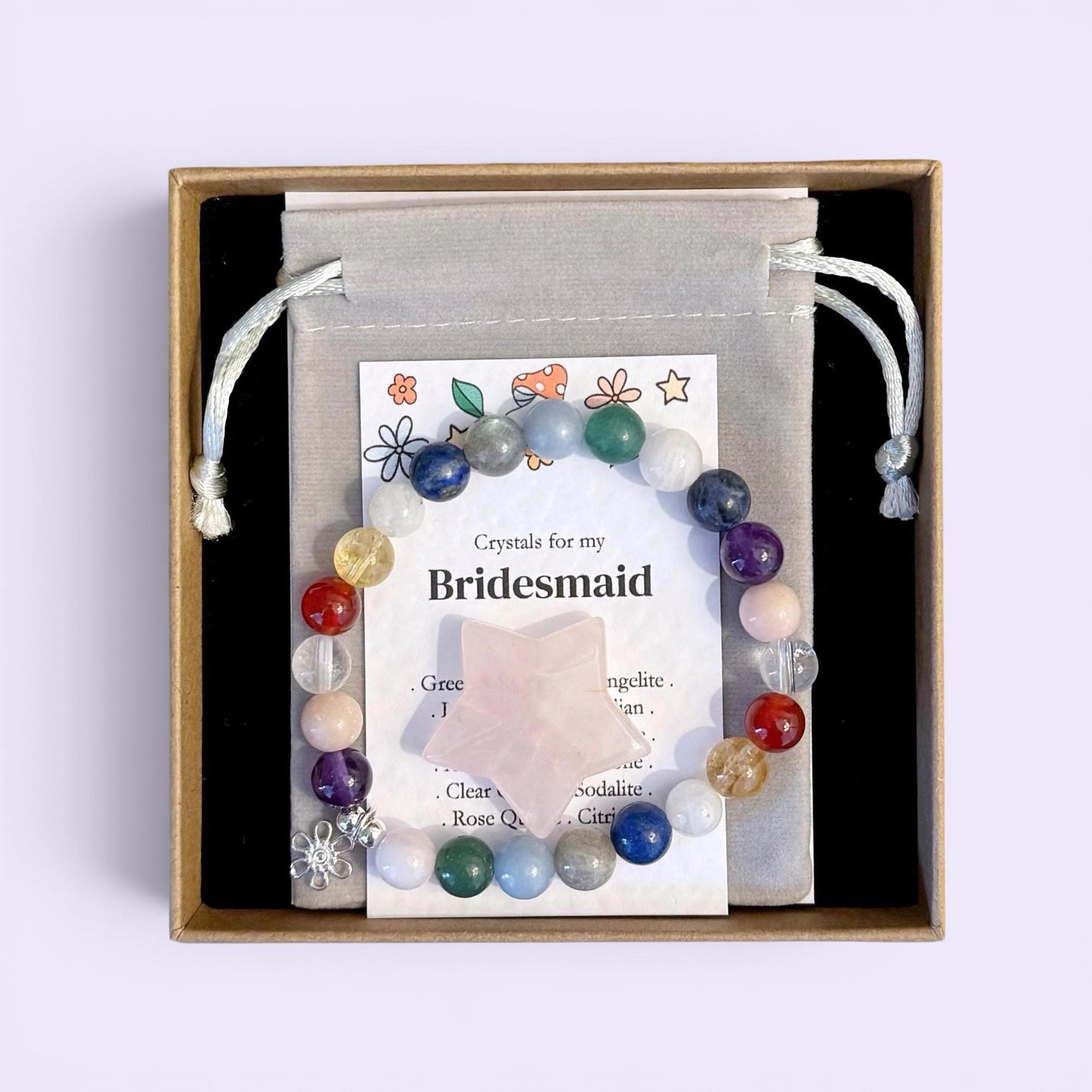 Bridesmaid Maid Of Honour Matron Of Honour Crystal Bracelet Gift