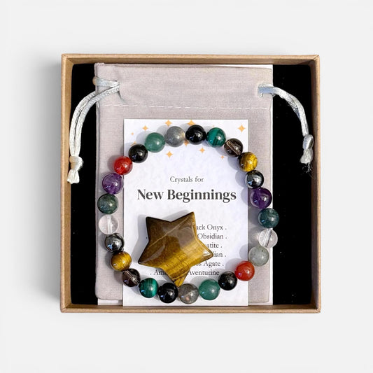 Men's New Beginnings Bracelet, Graduation Crystal Bracelet, Fresh Start Gift Him, Leaving Work Gift For Man, Men's Congratulations Jewellery