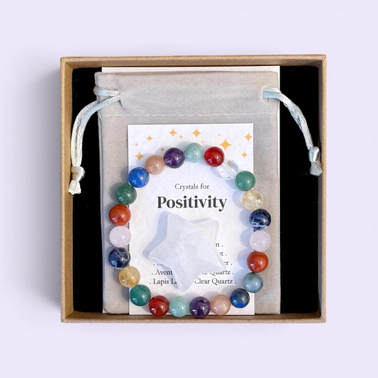 Positivity Crystal Bracelet, Negativity Bracelet, Wellness Jewellery, Positive Thinking Bracelet, Motivational Self Care Gift For Him Her
