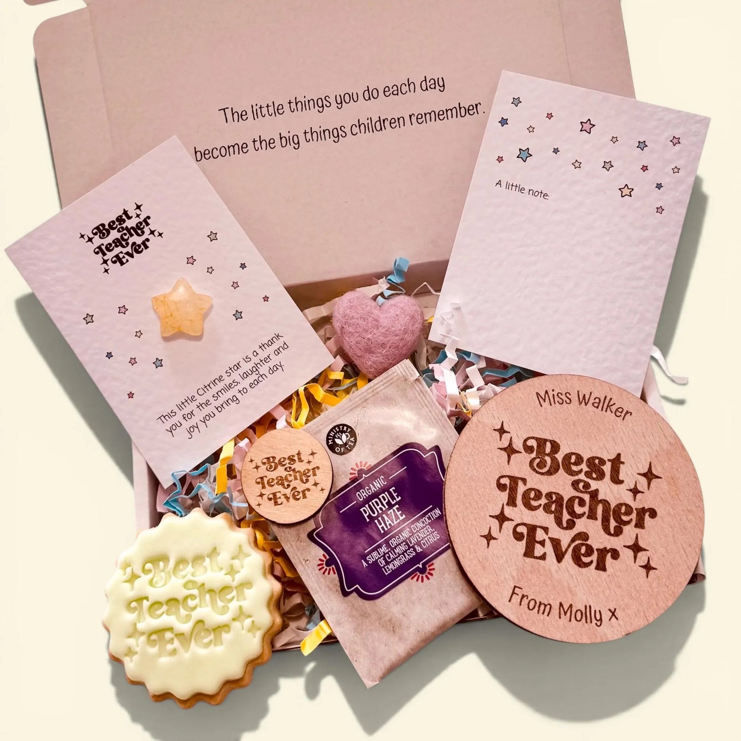 Best Teacher Ever Gift Box, Personalised Teacher Thank You Gift, End of Term Keepsake