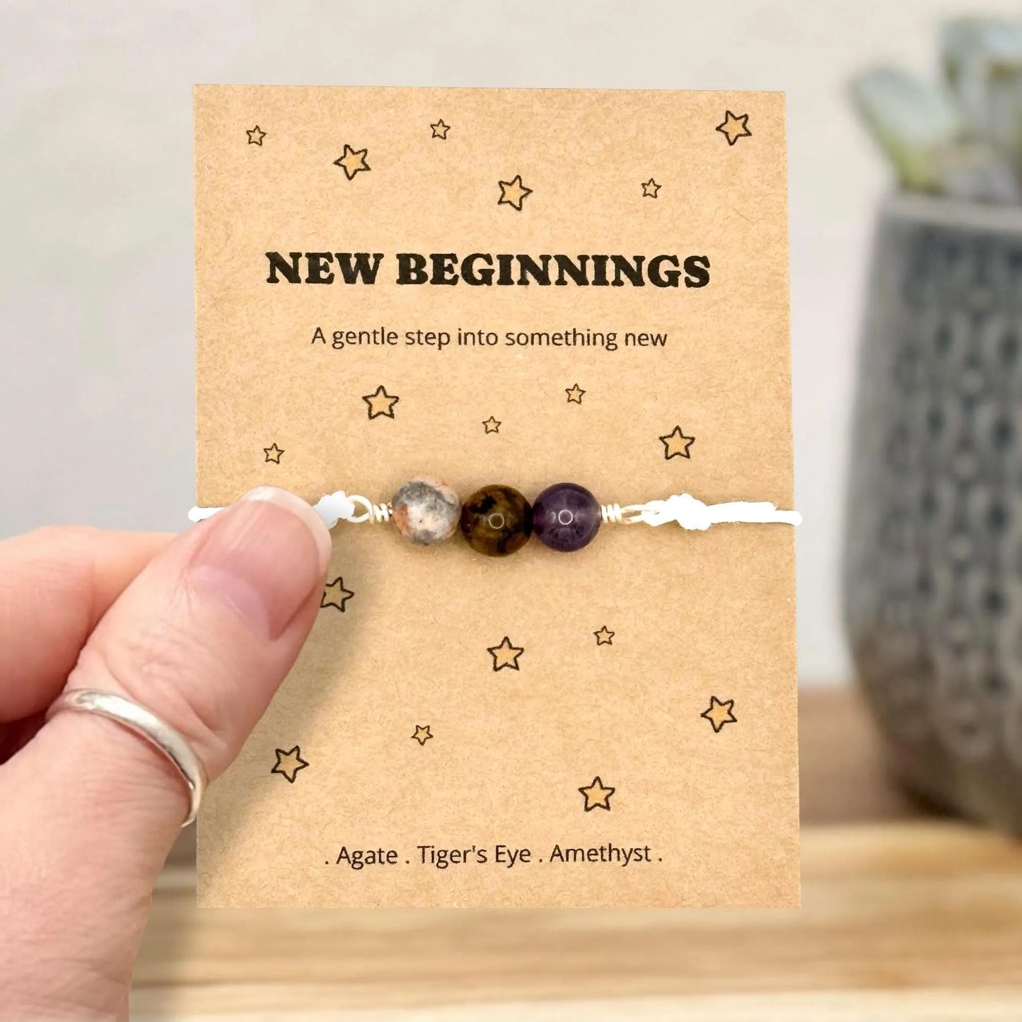 New Beginnings Gift For Her, Next Chapter Bracelet, Fresh Start Gift, New Job Gift, Personalised Crystal Wish Bracelet