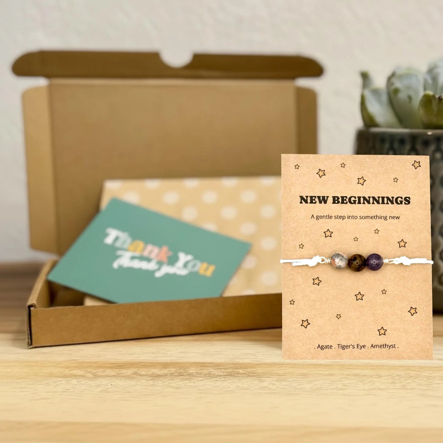 New Beginnings Gift For Her, Next Chapter Bracelet, Fresh Start Gift, New Job Gift, Personalised Crystal Wish Bracelet