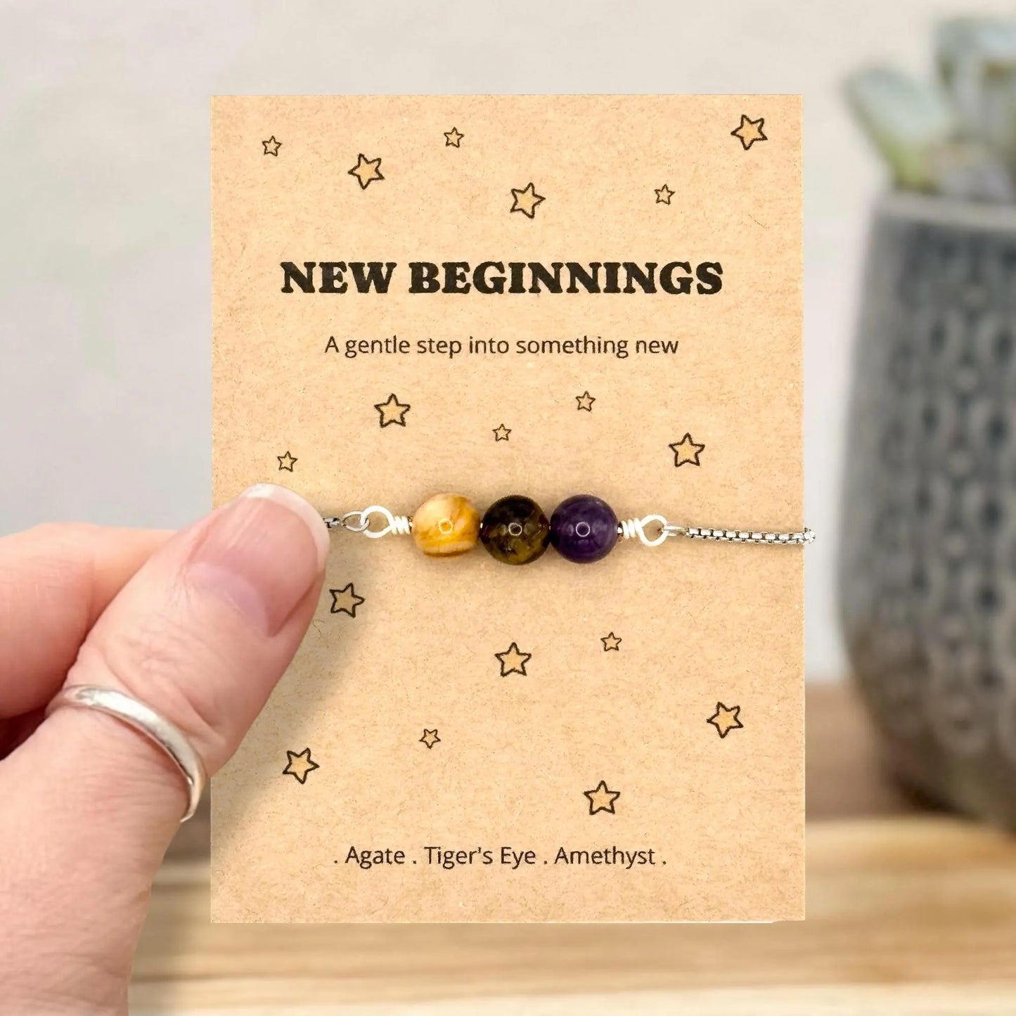 New Beginnings Gift For Her, Next Chapter Bracelet, Fresh Start Gift, New Job Gift, Personalised Crystal Wish Bracelet
