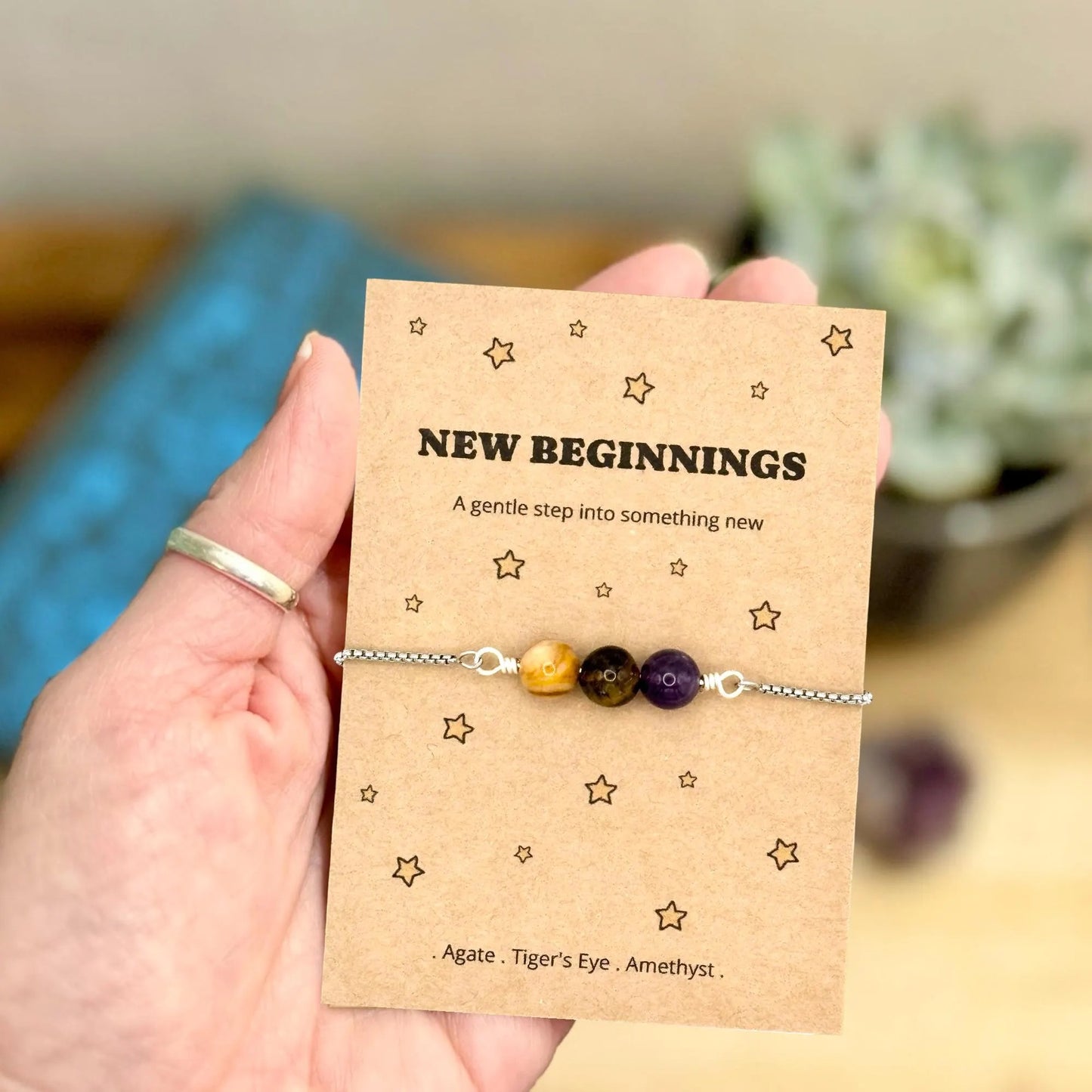 New Beginnings Gift For Her, Next Chapter Bracelet, Fresh Start Gift, New Job Gift, Personalised Crystal Wish Bracelet