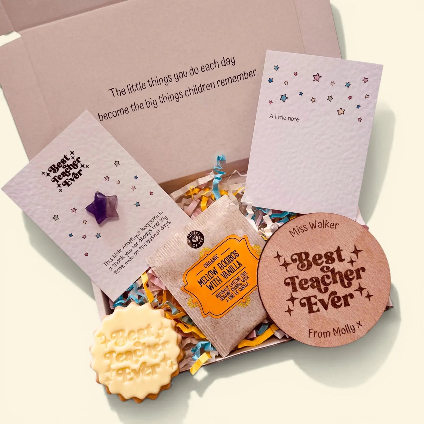 Best Teacher Ever Gift Box, Personalised Teacher Thank You Gift, End of Term Keepsake