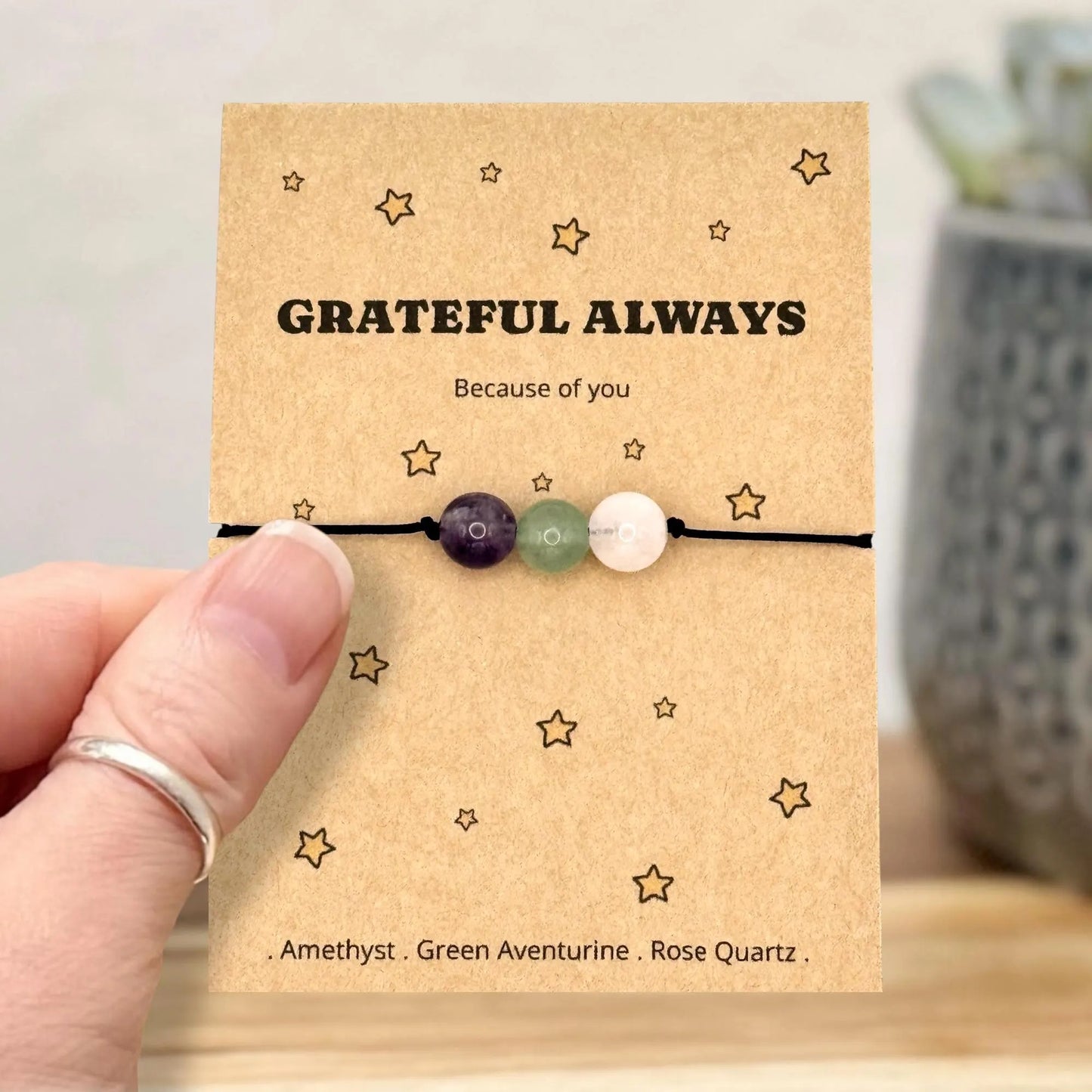 Personalised Thank You Bracelet Card, Appreciation Gift, Teacher Gift, Friend Gift, Thank You Jewellery