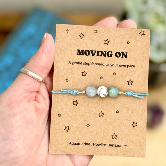 Crystal Moving On Gift, Breakup Present for Her, Divorce Keepsake, New Start Wish Bracelet, Letting Go Letterbox Gift
