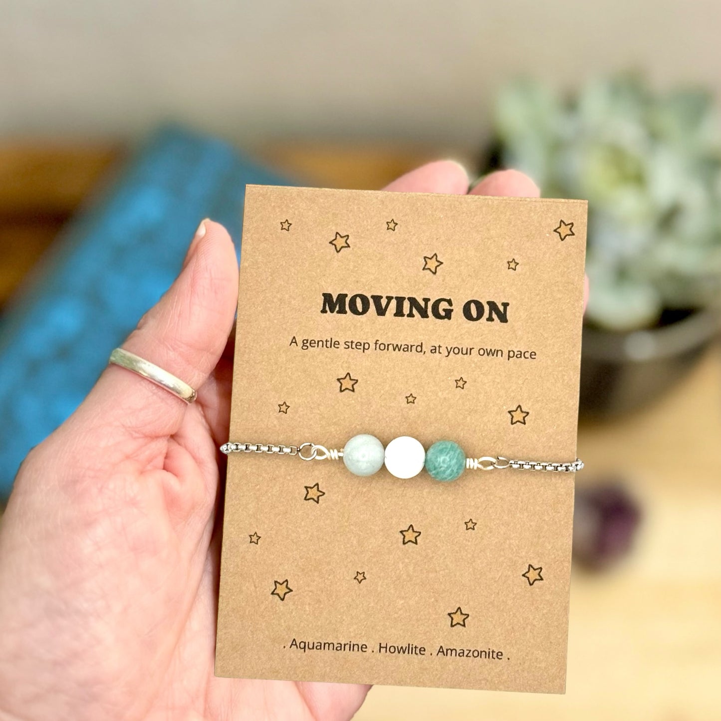 Crystal Moving On Gift, Breakup Present for Her, Divorce Keepsake, New Start Wish Bracelet, Letting Go Letterbox Gift
