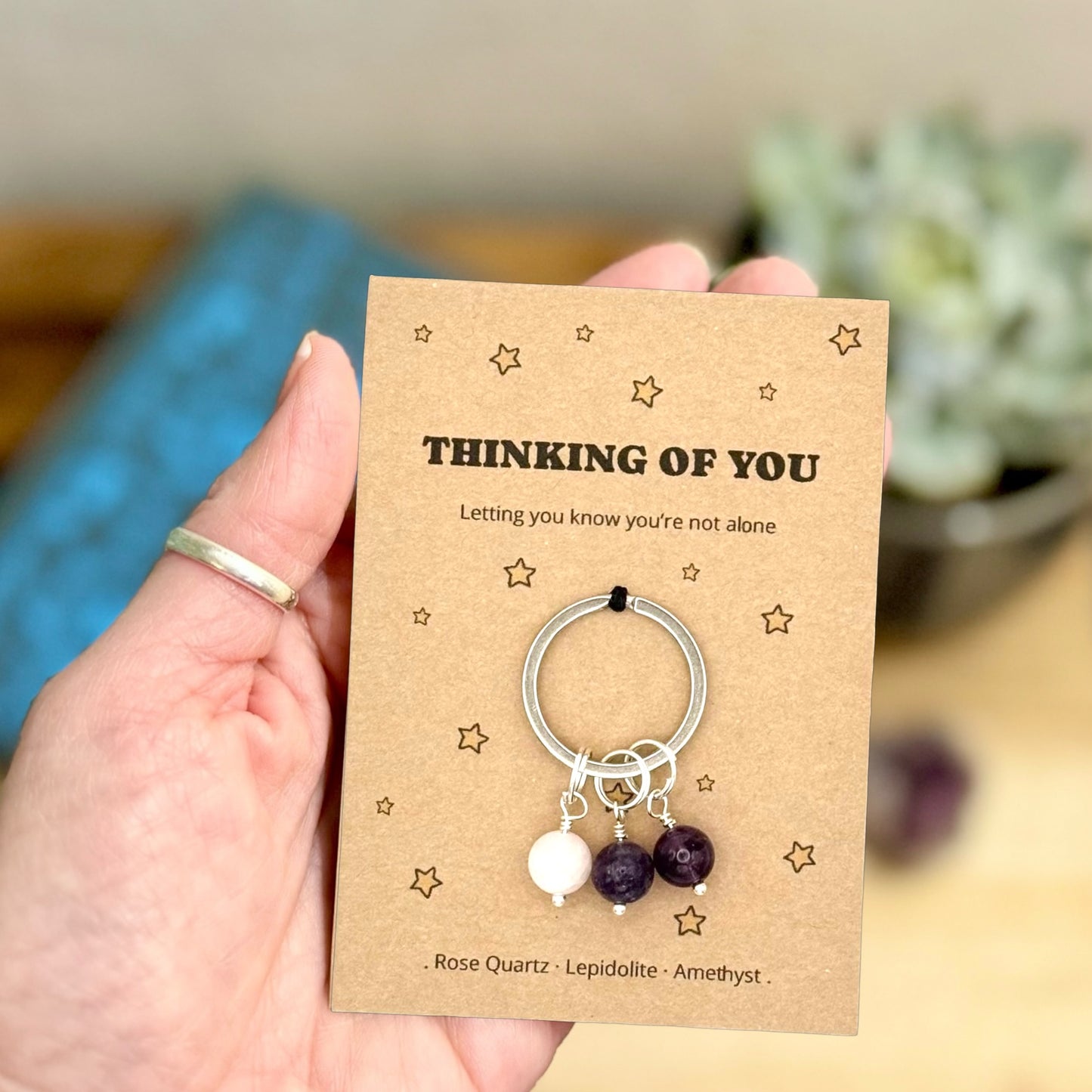 Thinking Of You Gift For Her, Emotional Support Crystal Keyring, Cheer Up Keepsake, Get Well Soon Keychain, Letterbox Gift