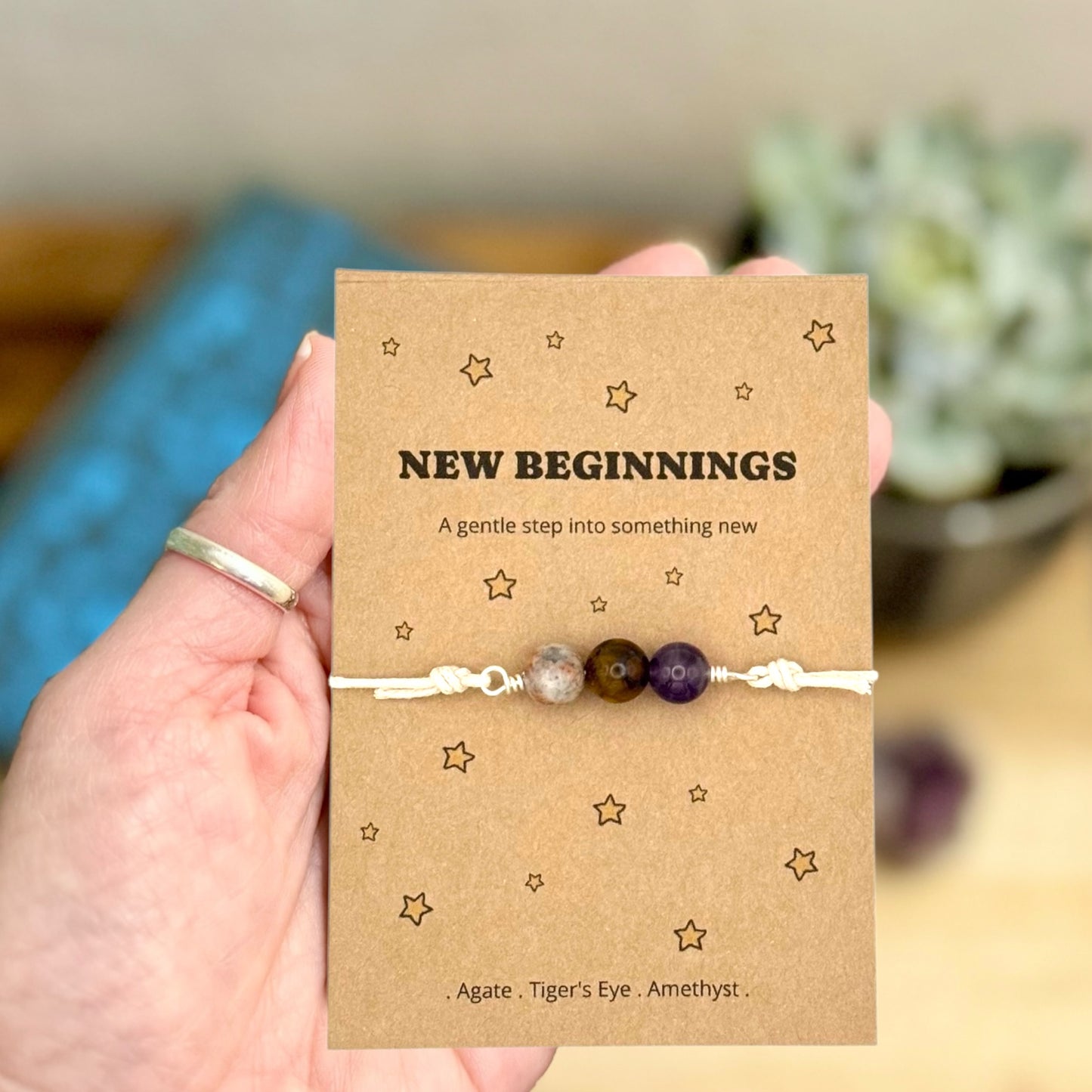 New Beginnings Gift For Her, Next Chapter Bracelet, Fresh Start Gift, New Job Gift, Personalised Crystal Wish Bracelet