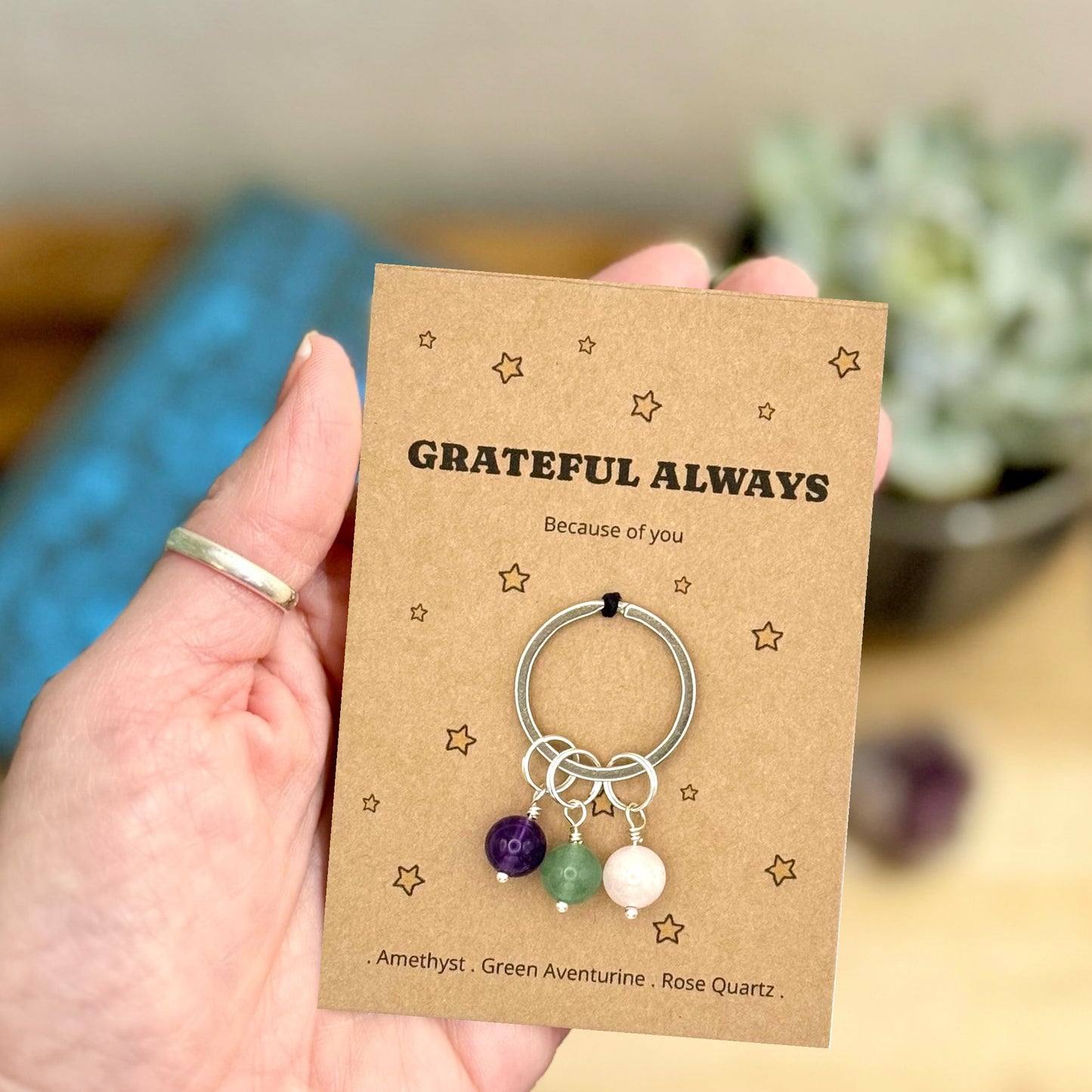 Thank You Teacher Keyring, Personalised Appreciation Gift, Teacher or TA Keepsake, Grateful For Your Support Gift, Letterbox Gift