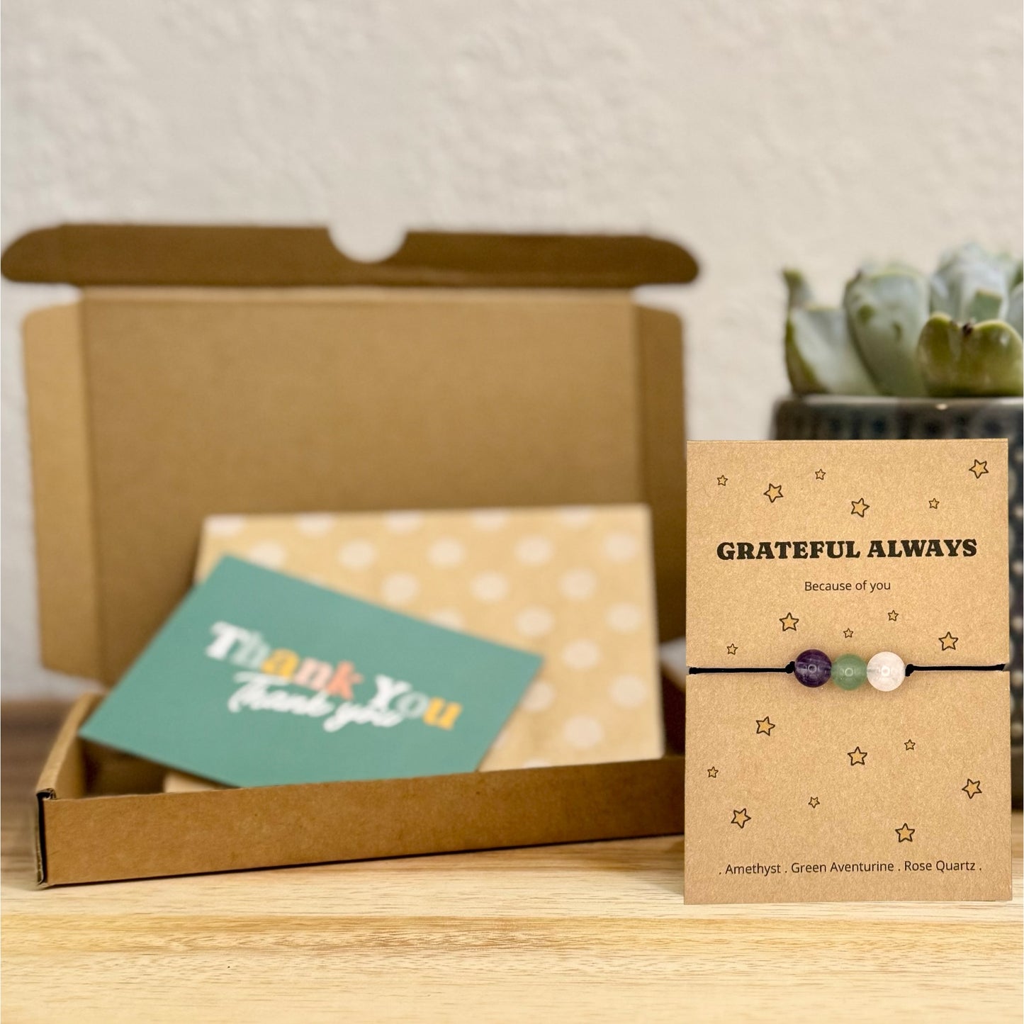 Personalised Thank You Bracelet Gratitude Gift For Her UK