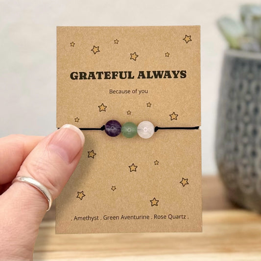 Personalised Thank You Bracelet Gratitude Gift For Her UK