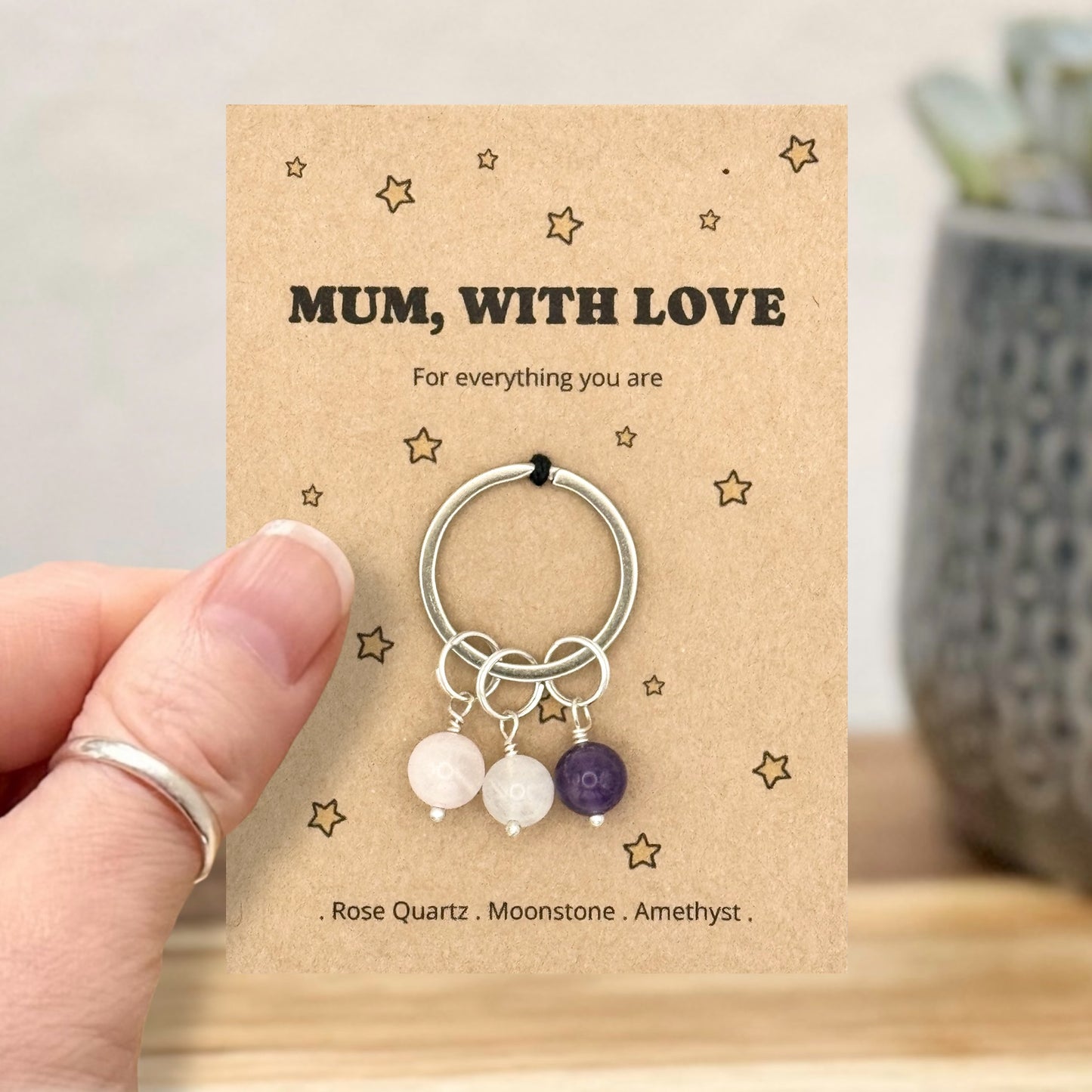 Personalised Mum With Love Crystal Keyring, Mother's Day Gift, Birthday Gift for Mum, Letterbox Gift For Mum