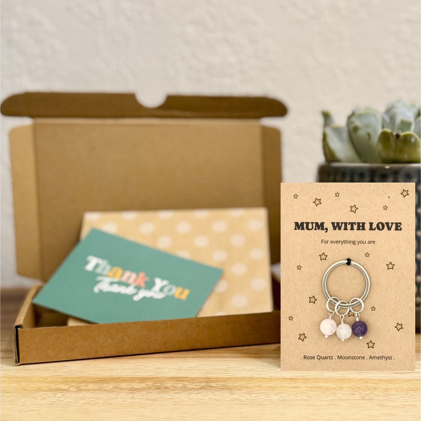 Personalised Mum With Love Crystal Keyring, Mother's Day Gift, Birthday Gift for Mum, Letterbox Gift For Mum