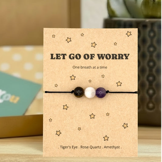 Anxiety Relief Crystal Bracelet – Mindfulness Worry Gift