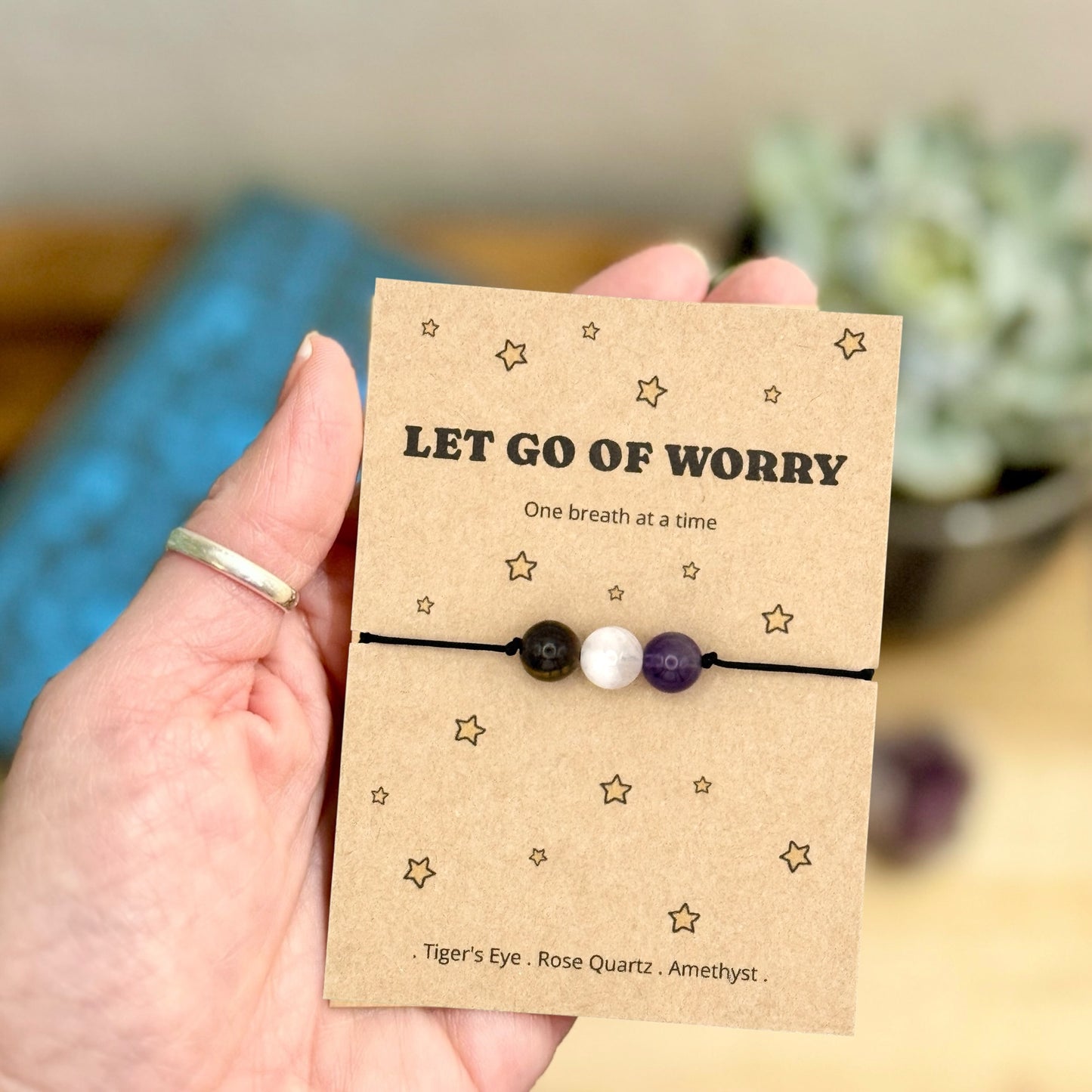 Anxiety Relief Crystal Bracelet – Mindfulness Worry Gift