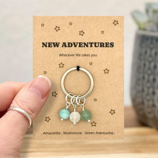 Personalised New Adventures Keyring New Job Leaving Gift UK