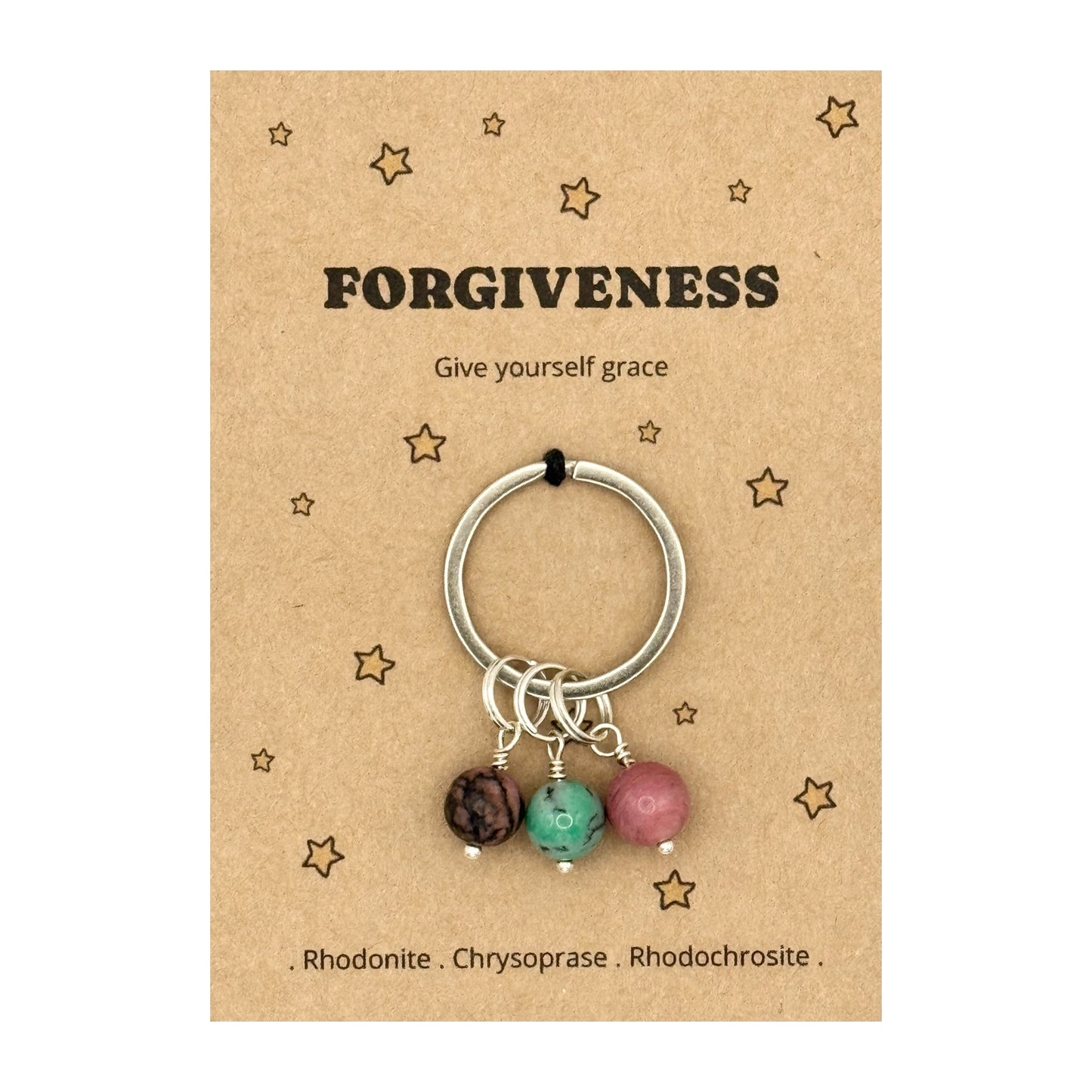 Self Forgiveness Crystal Keyring, Be Kind to Yourself Gift, Personal Growth Keepsake, Healing Journey Keyring