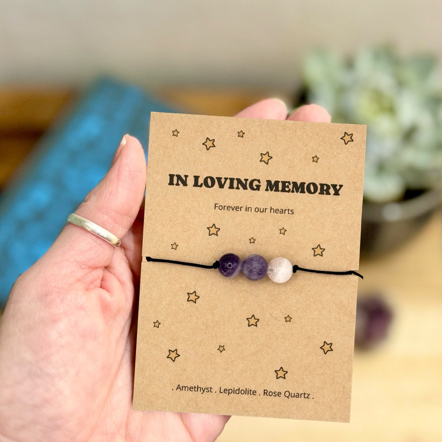 Personalised In Loving Memory Bracelet Card, Sympathy Gift, Memorial Keepsake, Funeral Remembrance Gift