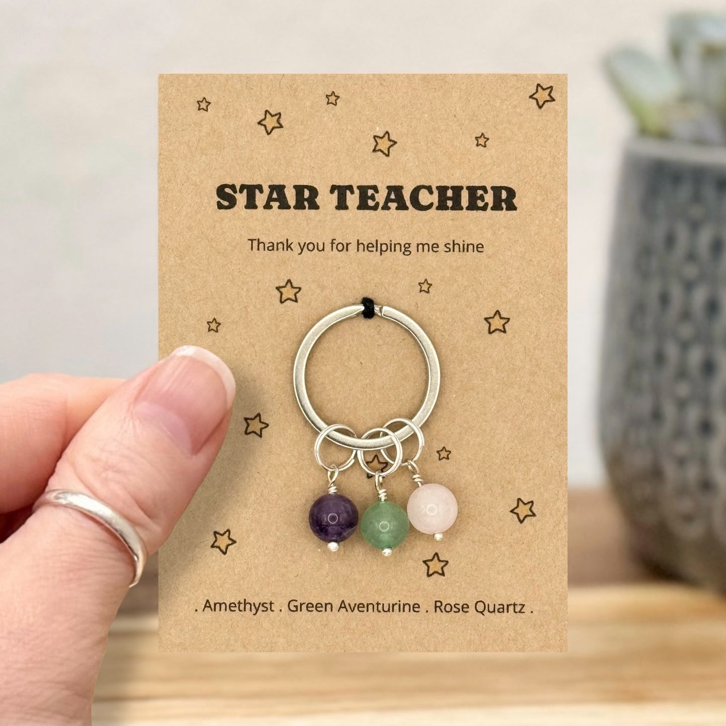 Thank You Teacher Keyring, Teaching Assistant Gift, SENCO Gift, End of Term Thank You, Star Teacher Keepsake