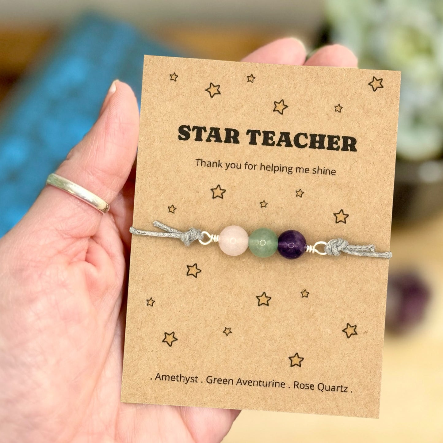 Star Teacher Thank You Bracelet, Teacher Gift for Her, End of Term Keepsake, Teaching Assistant Gift