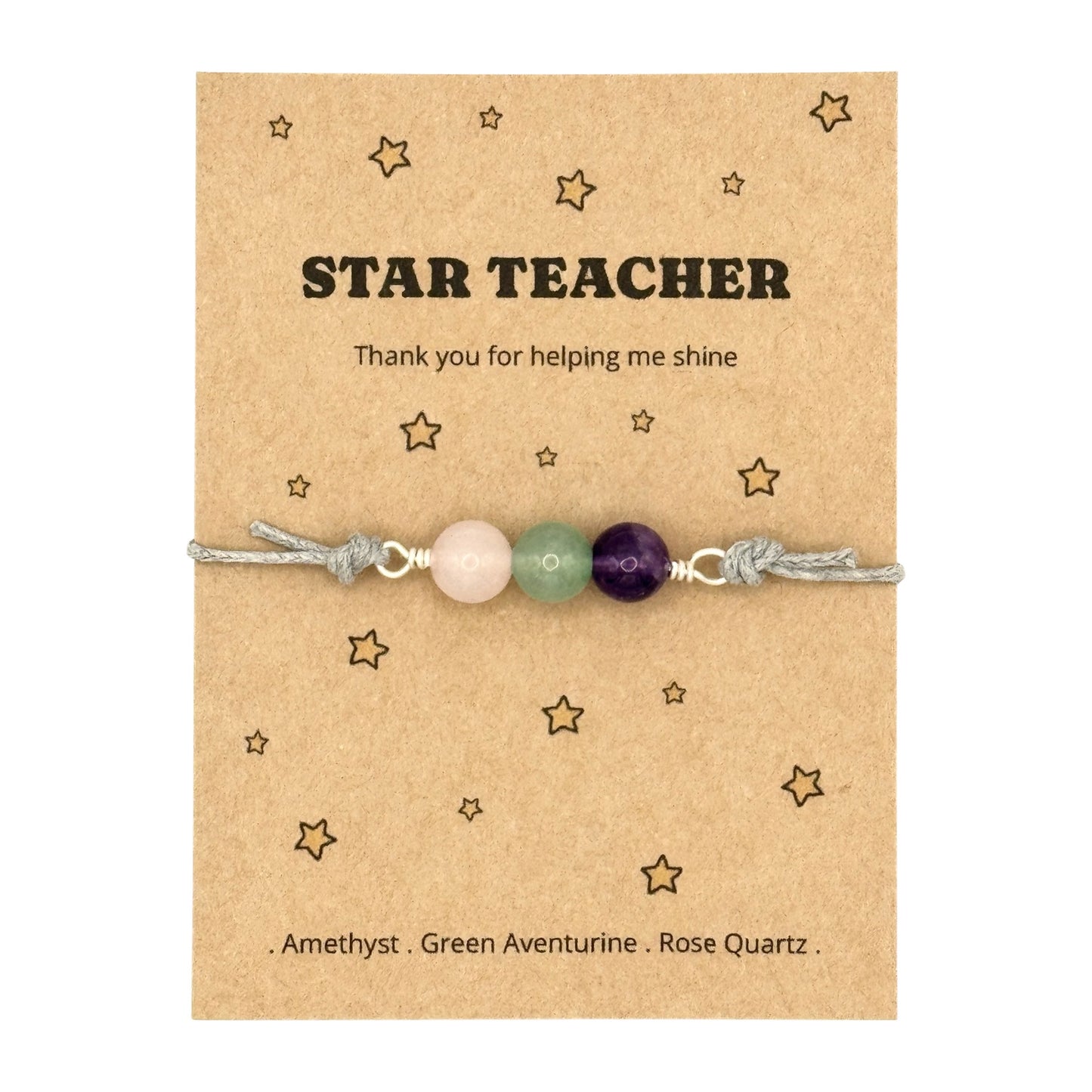 Star Teacher Thank You Bracelet, Teacher Gift for Her, End of Term Keepsake, Teaching Assistant Gift