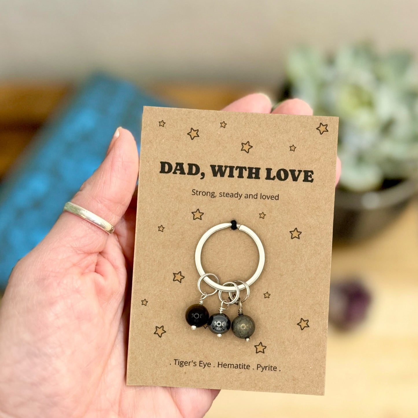 Dad With Love Crystal Keyring | Meaningful Gift for Dad