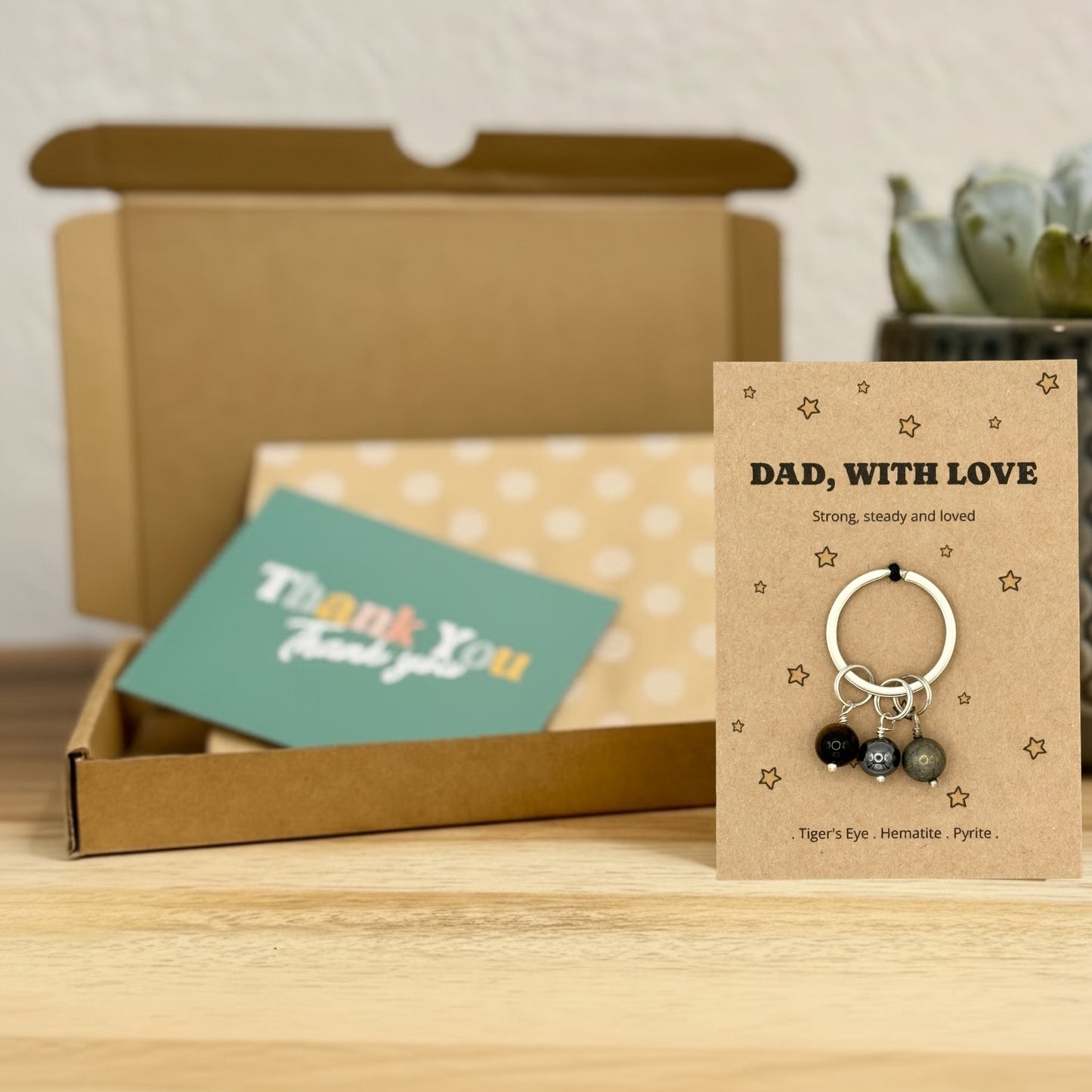 Dad With Love Crystal Keyring | Meaningful Gift for Dad