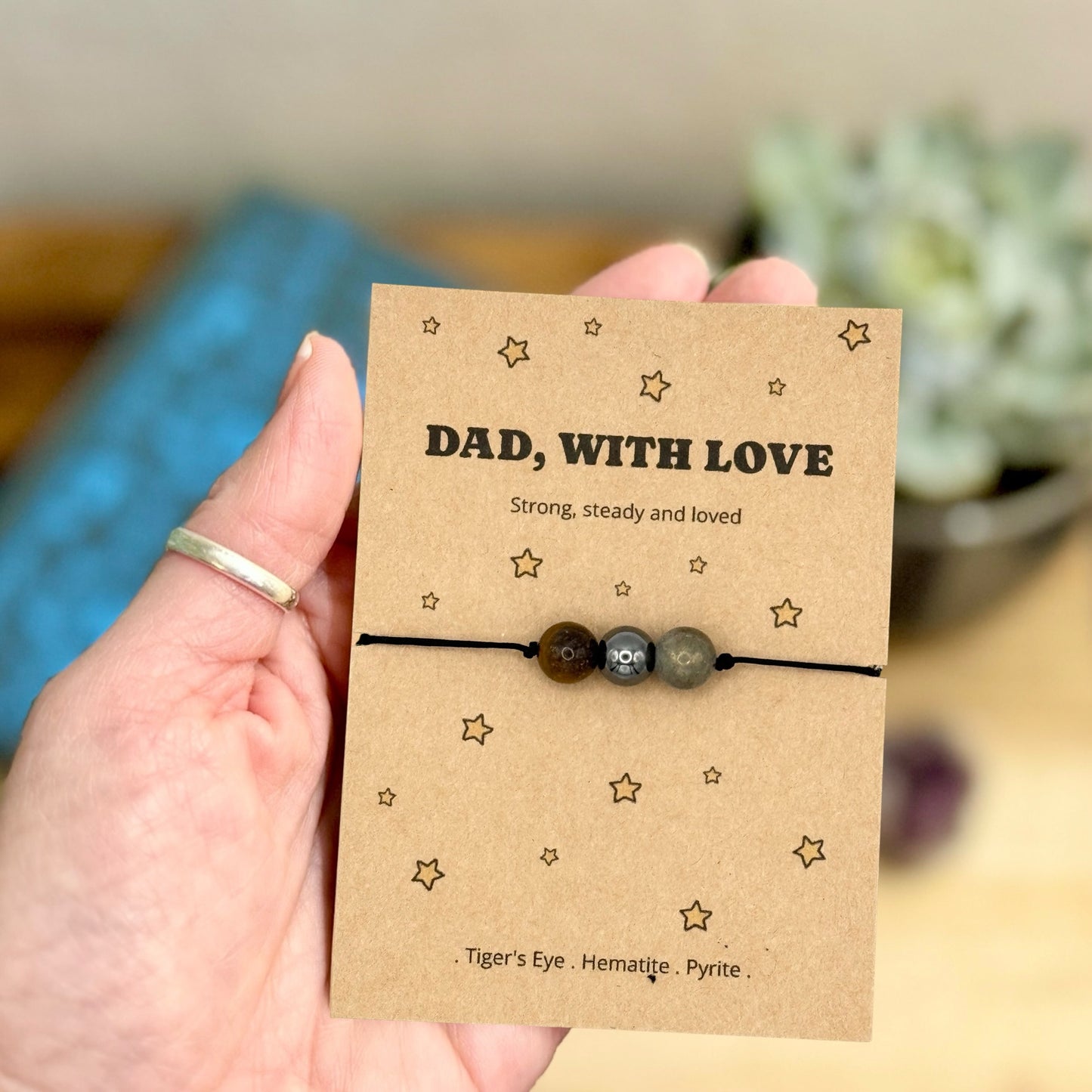 Dad Bracelet Gift, Father’s Day Gift for Dad, Men’s Bracelet, Dad Birthday Gift, Keepsake Card, Personalised Gift for Him