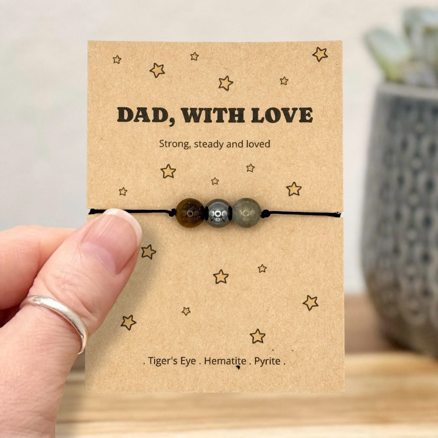 Dad Bracelet Gift, Father’s Day Gift for Dad, Men’s Bracelet, Dad Birthday Gift, Keepsake Card, Personalised Gift for Him